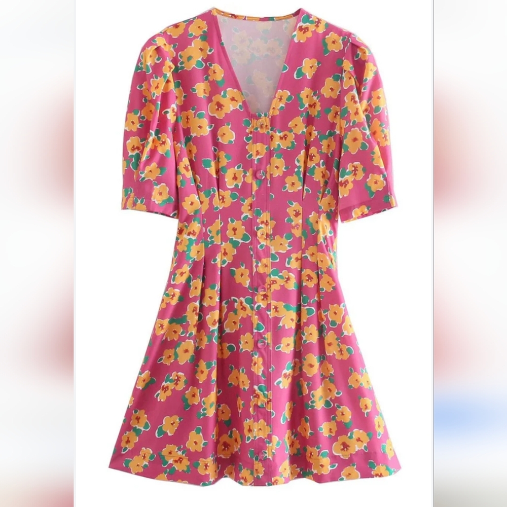 Urban Revivo Floral Pink Dress